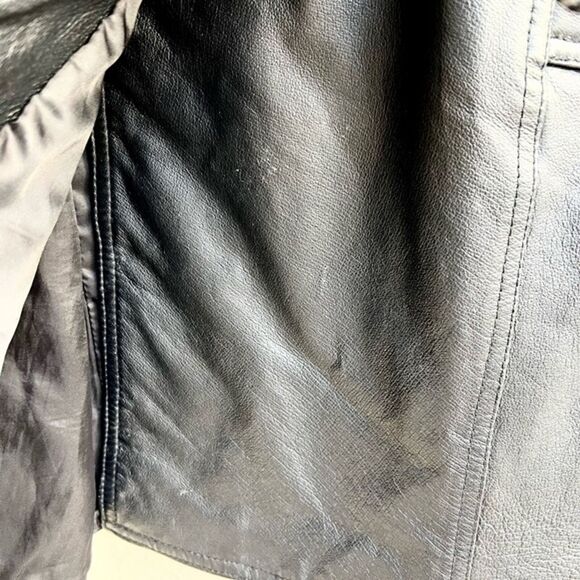 Cooper collection genuine leather trench coat large lapels size medium - Picture 6 of 11